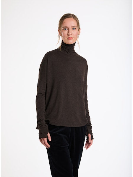 Lis Lareida Long Sleeve Jersey Turtleneck in Dark Navy - SKULPT Dublin