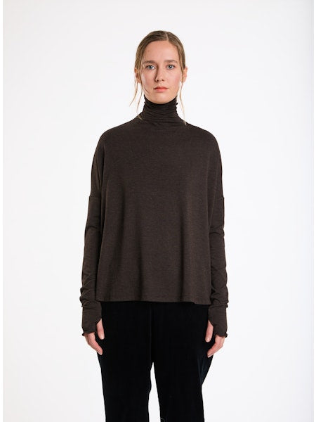 Lis Lareida Long Sleeve Jersey Turtleneck in Dark Navy - SKULPT Dublin
