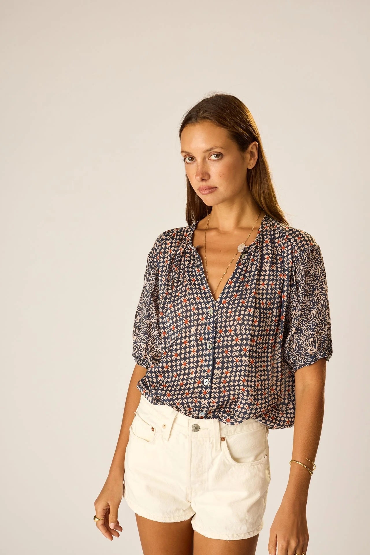 Natalie Martin Short Sleeve Shirt in Ink - SKULPT Dublin