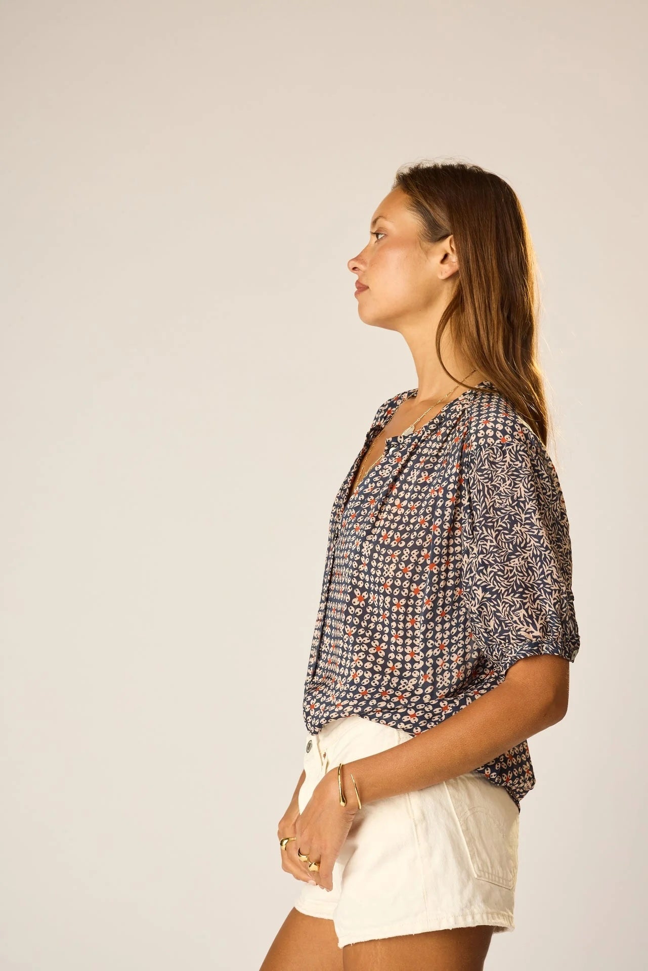 Natalie Martin Short Sleeve Shirt in Ink - SKULPT Dublin
