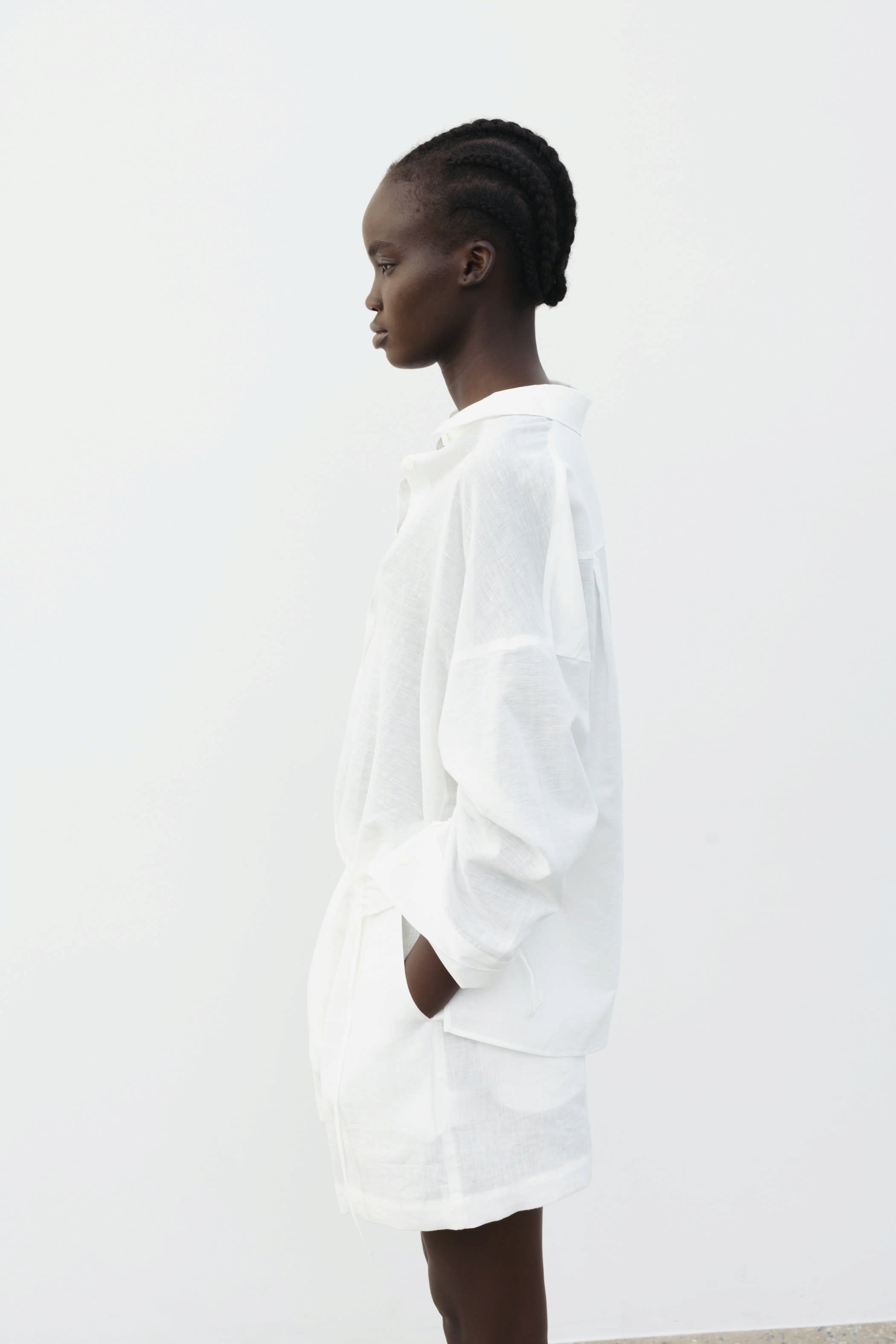 The Loom Linen Shorts White - SKULPT Dublin