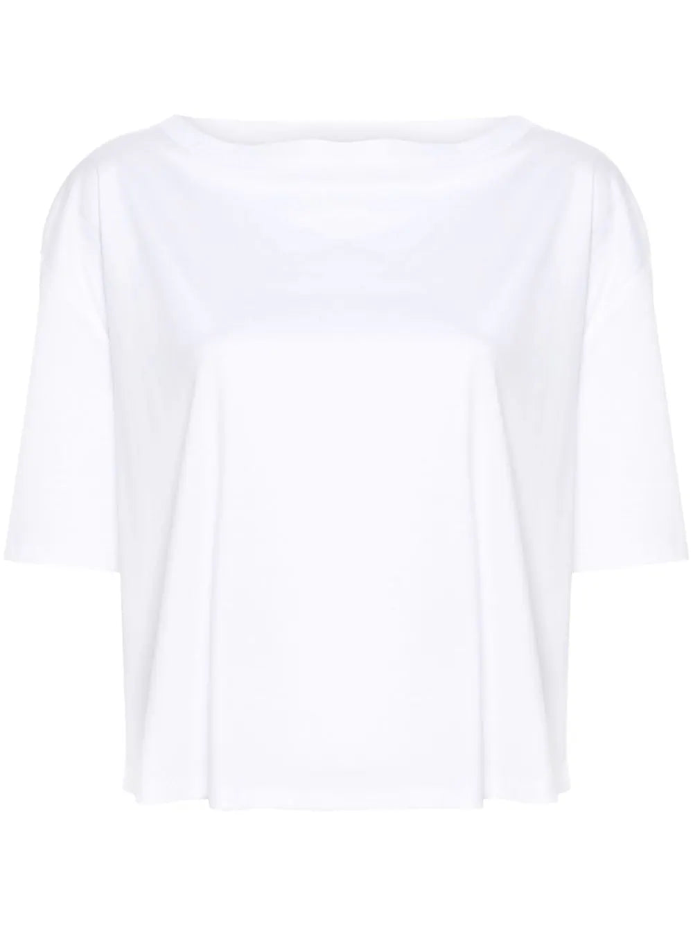 Allude Cotton Round Neck Tee in White - SKULPT Dublin