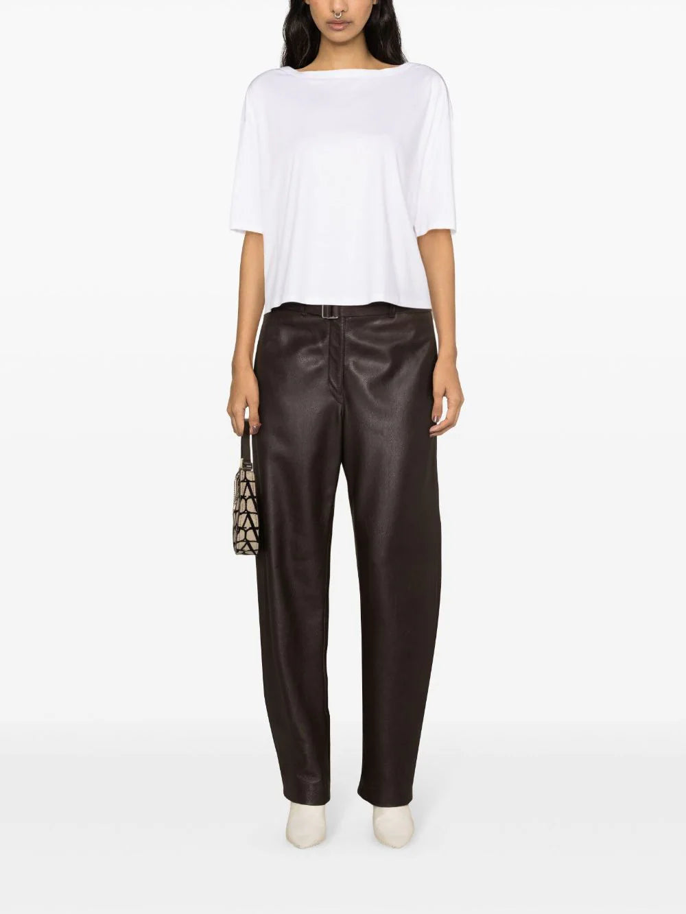 Allude Cotton Round Neck Tee in White - SKULPT Dublin