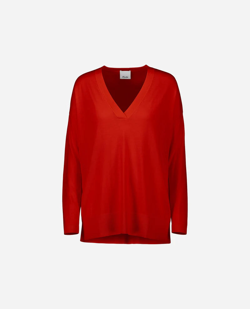 Allude V Jumper in Chili - SKULPT Dublin