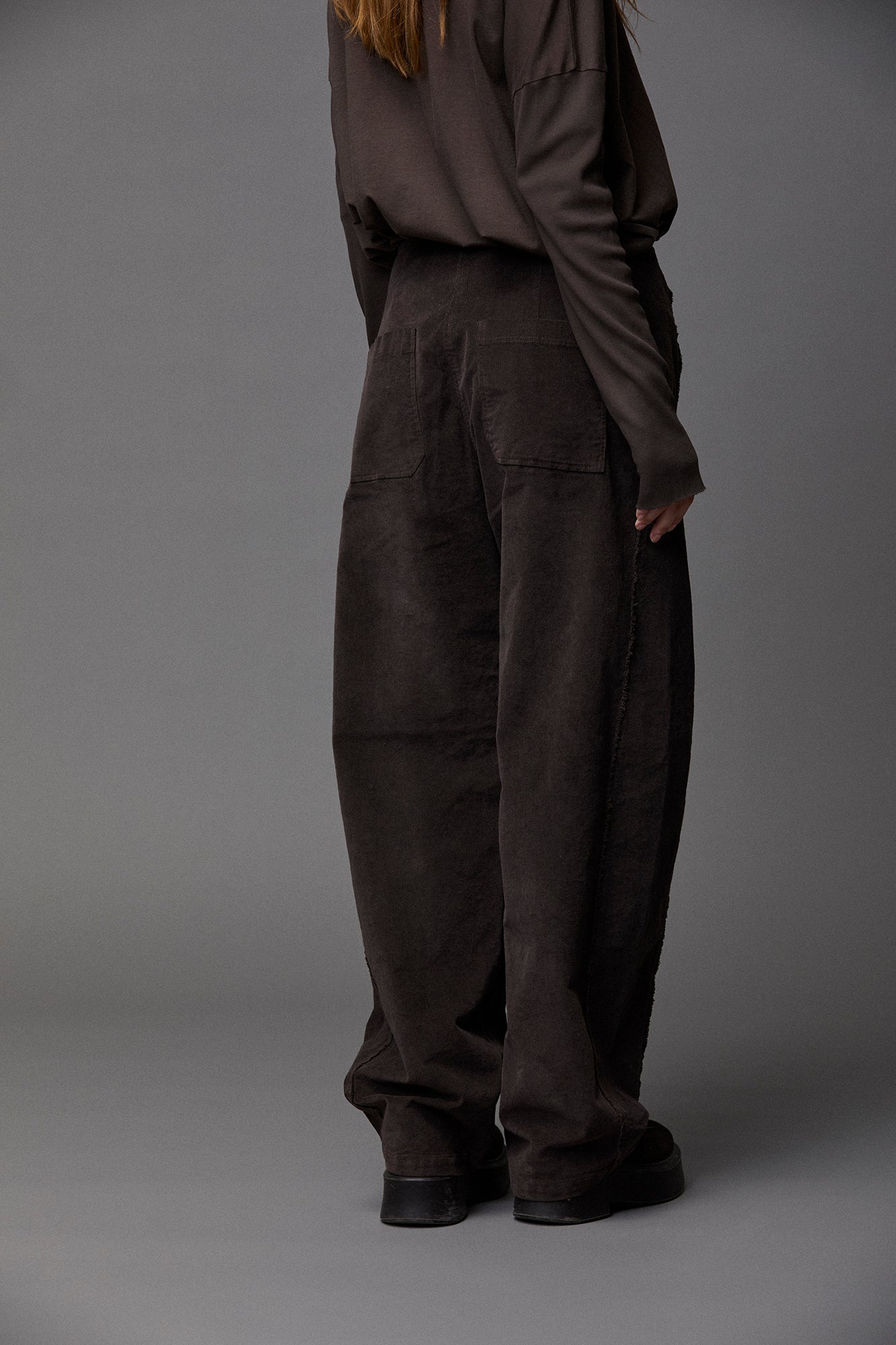 Kristensen du Nord Barrel Corduroy Trousers in Dark Chocolate - SKULPT Dublin