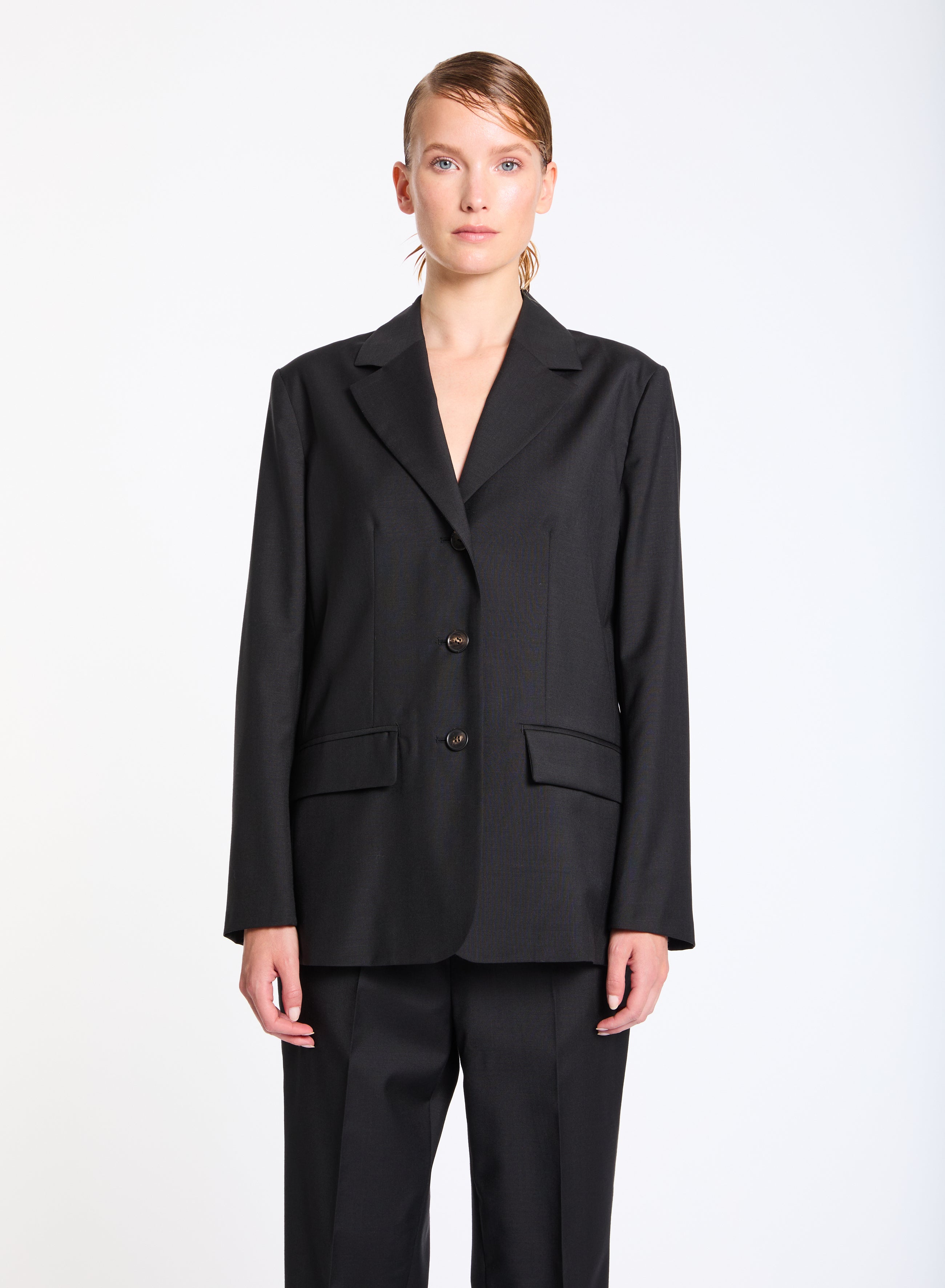 Lis Lareida Wool Suit in Dark Navy - SKULPT Dublin