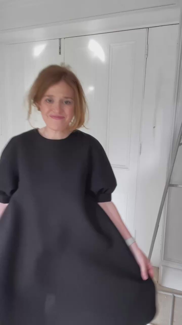 Hache Balloon Dress in Black - SKULPT Dublin