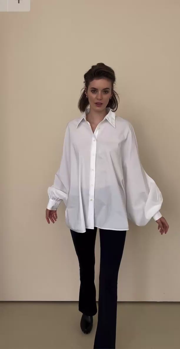 SoS Shirt with Chinese Collar White - SKULPT Dublin