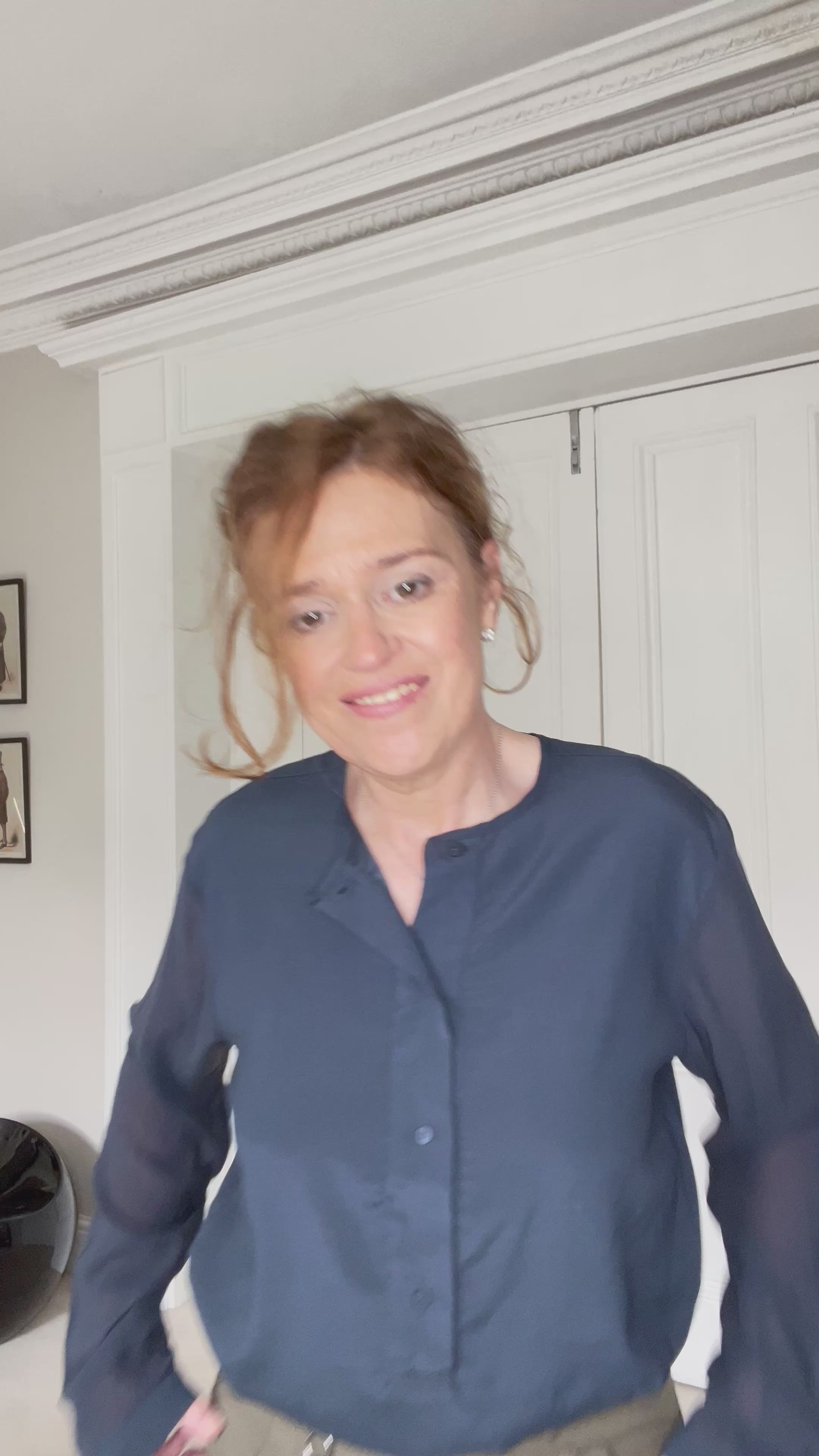 Kristensen du Nord Silk Shirt in Navy - SKULPT Dublin