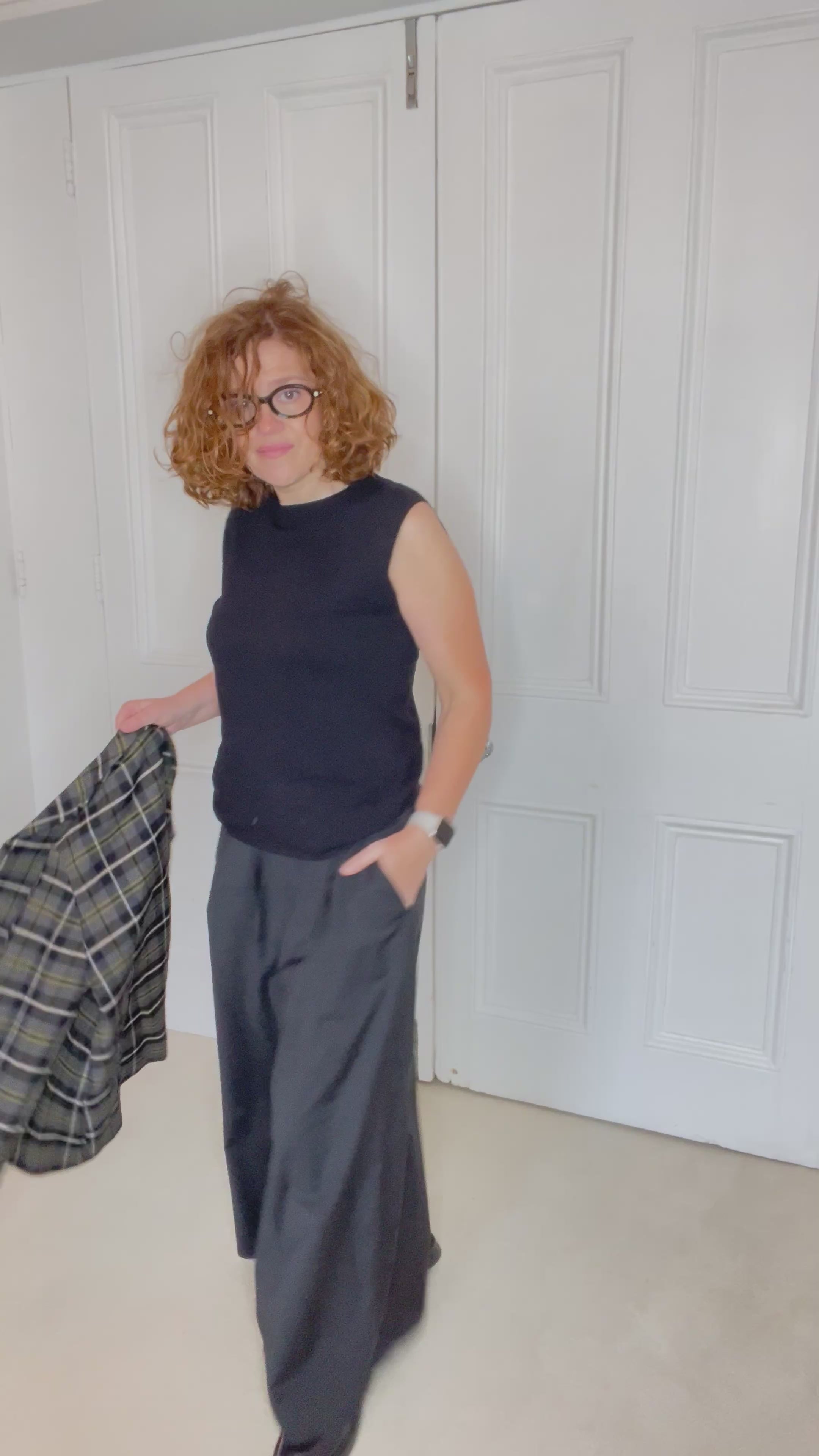 Sofie D'Hoore Wide Leg Charcoal Wool Trousers - SKULPT Dublin