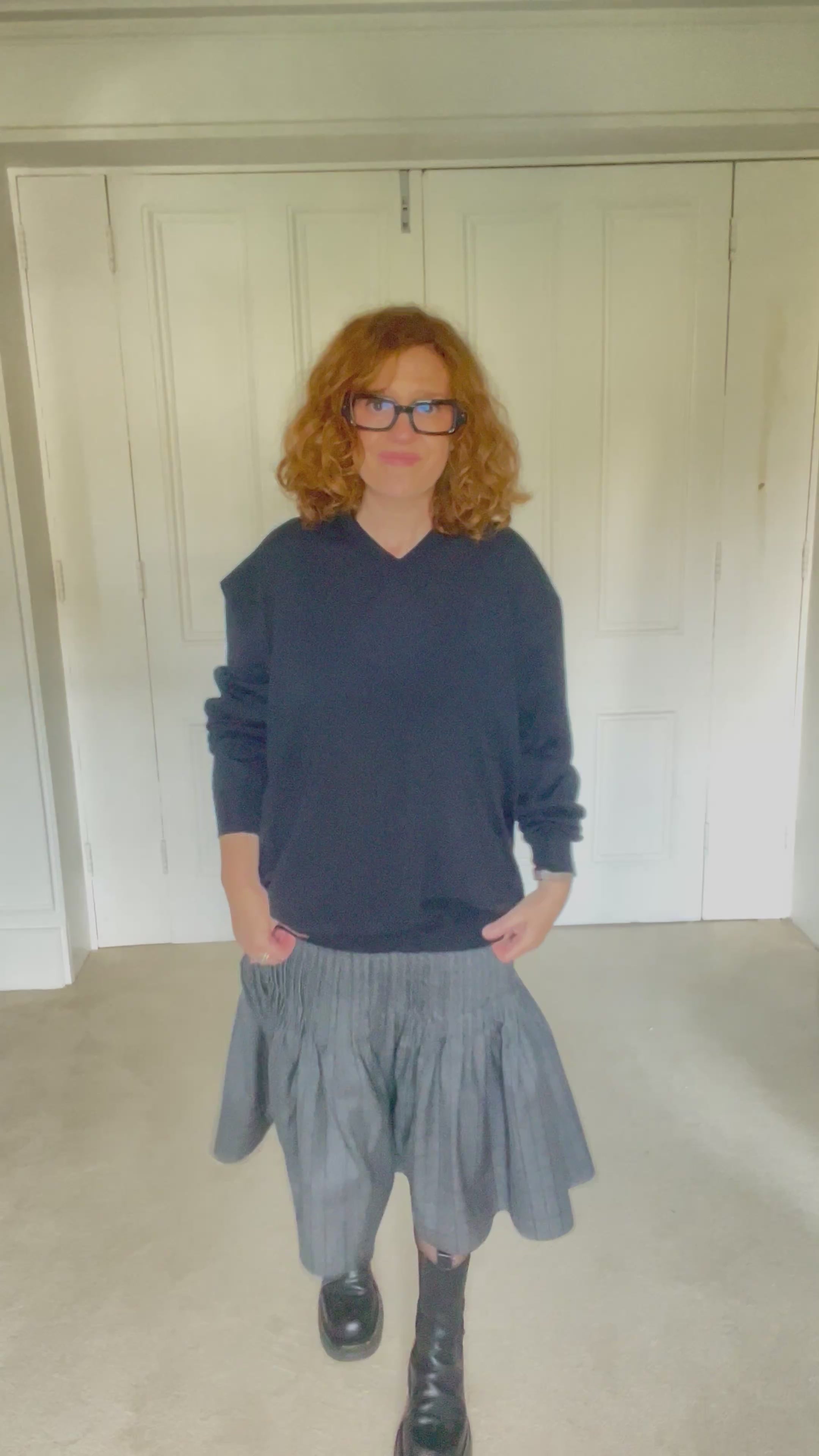 Sofie D'Hoore Wool Skirt in Prince of wales check - SKULPT Dublin
