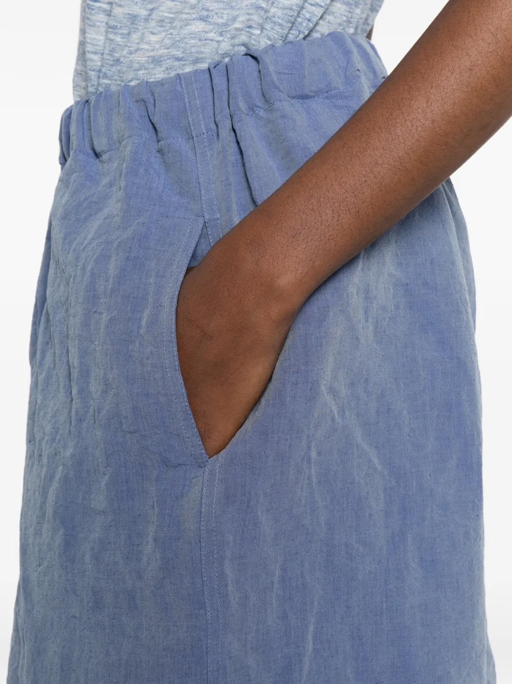 Sofie D'Hoore Short Shorts in Woven Blue Jean - SKULPT Dublin