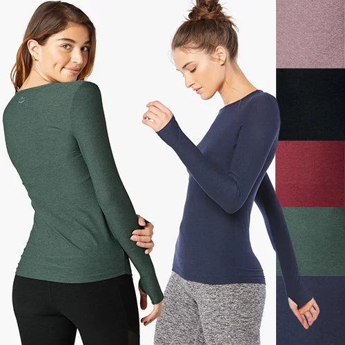 Beyond Yoga Classic Long Sleeve Top in Navy - SKULPT Dublin