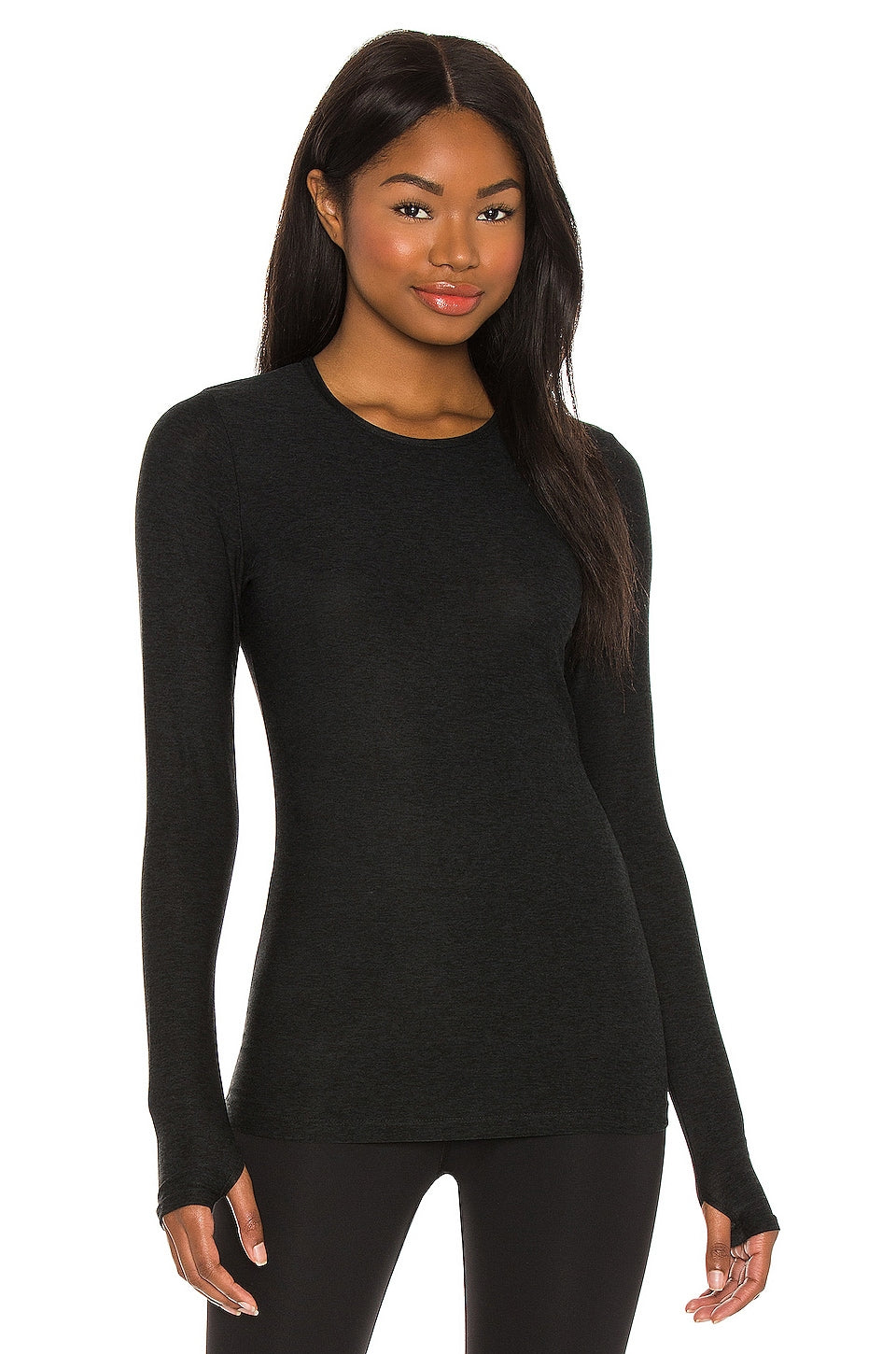 Beyond Yoga Classic Long Sleeve Top in Darkest Night - SKULPT Dublin