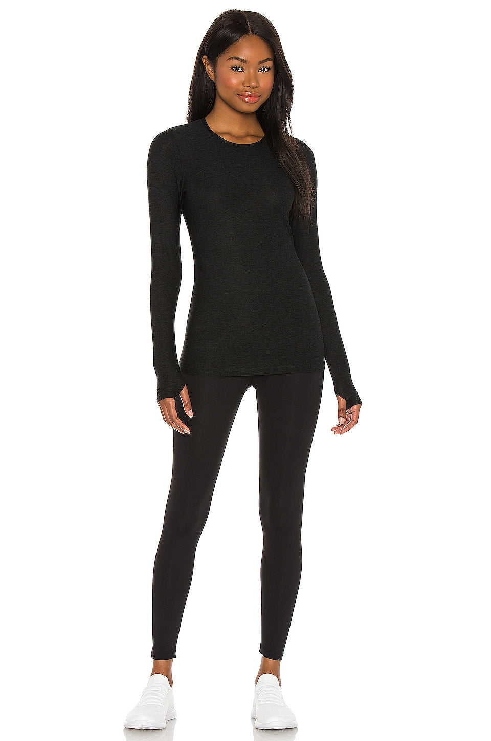 Beyond Yoga Classic Long Sleeve Top in Darkest Night - SKULPT Dublin