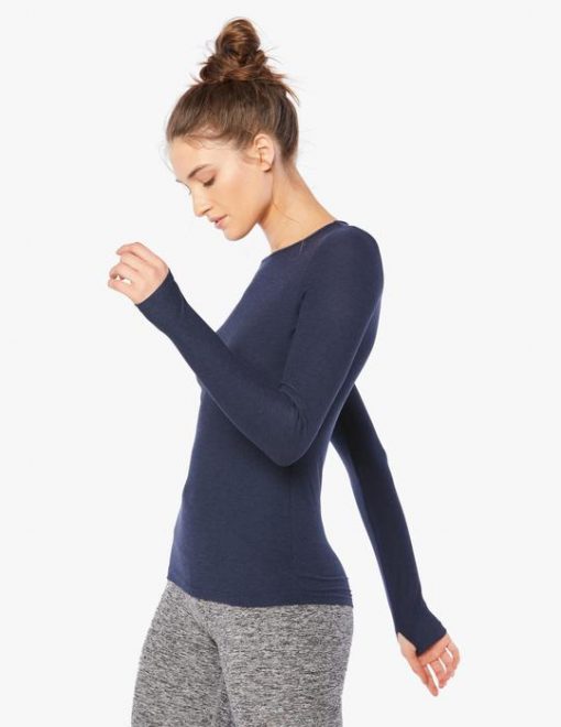 Beyond Yoga Classic Long Sleeve Top in Navy - SKULPT Dublin
