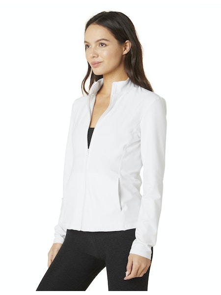 Beyond Yoga Spacedye Zip Up in White - SKULPT Dublin