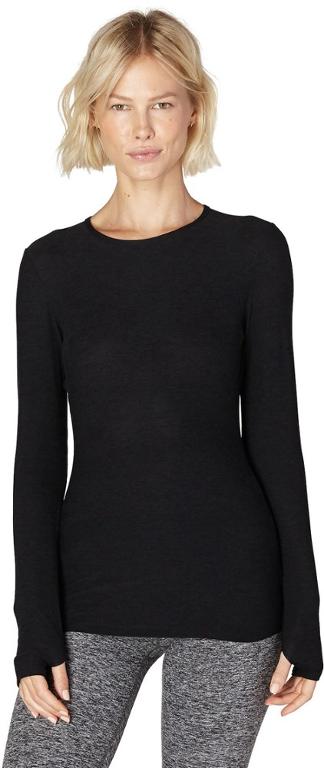 Beyond Yoga Classic Long Sleeve Top in Darkest Night - SKULPT Dublin