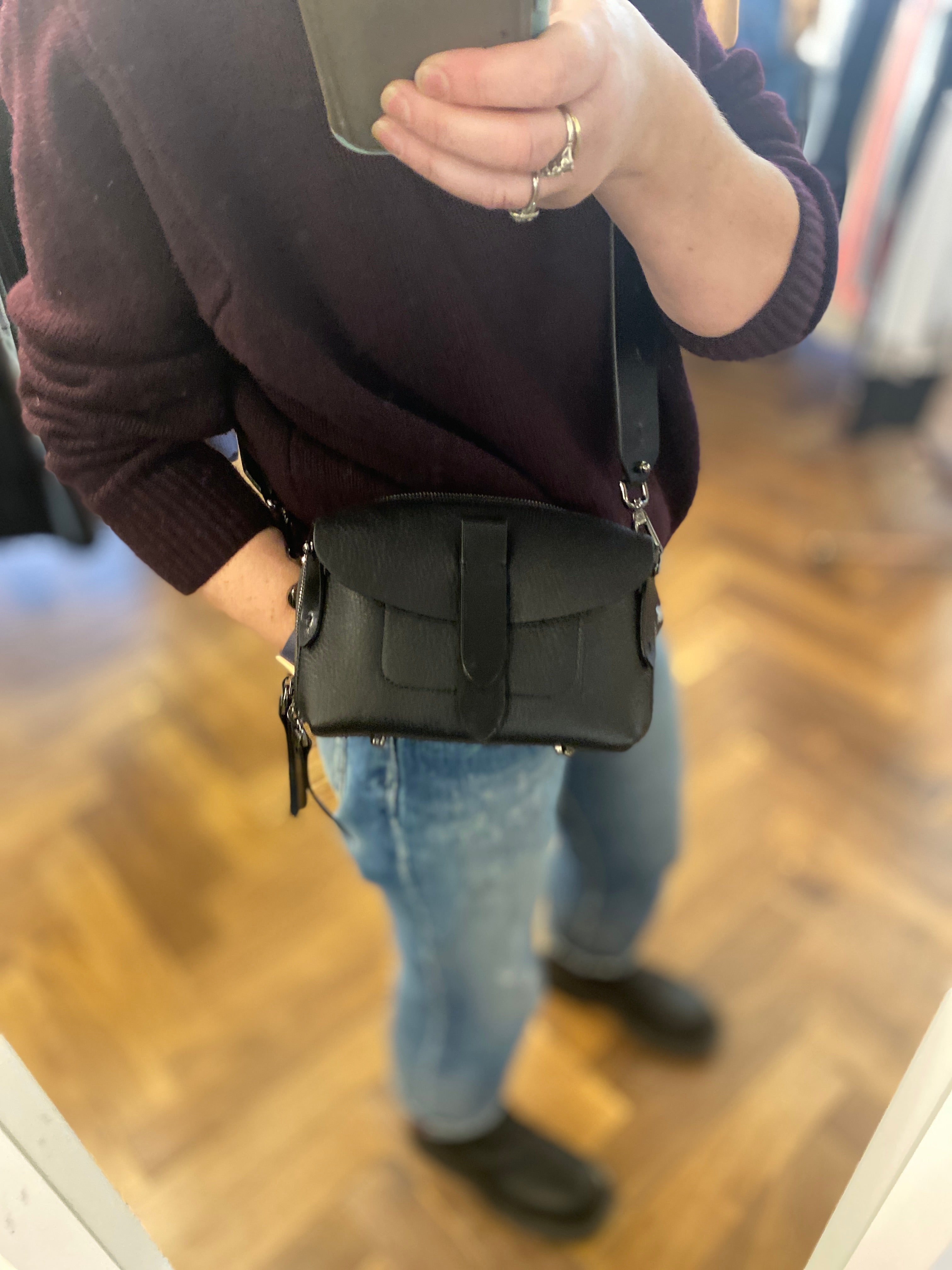 Filodee Microtool Handbag in Grain Leather Black - SKULPT Dublin