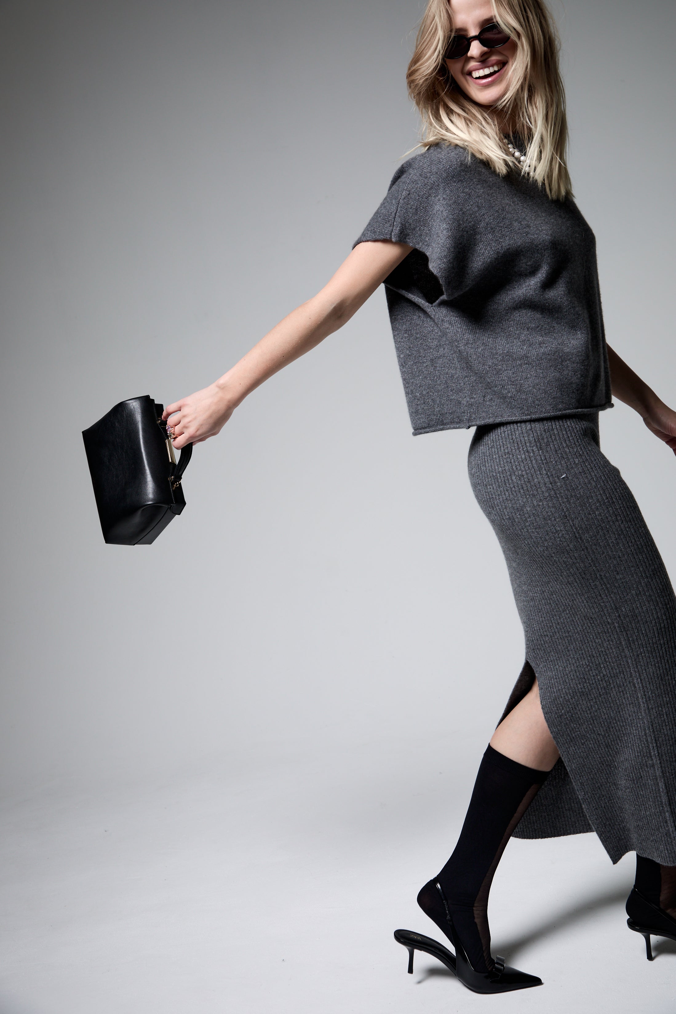 Liya B'x Cashmere Short Sleeve Jumper - SKULPT Dublin