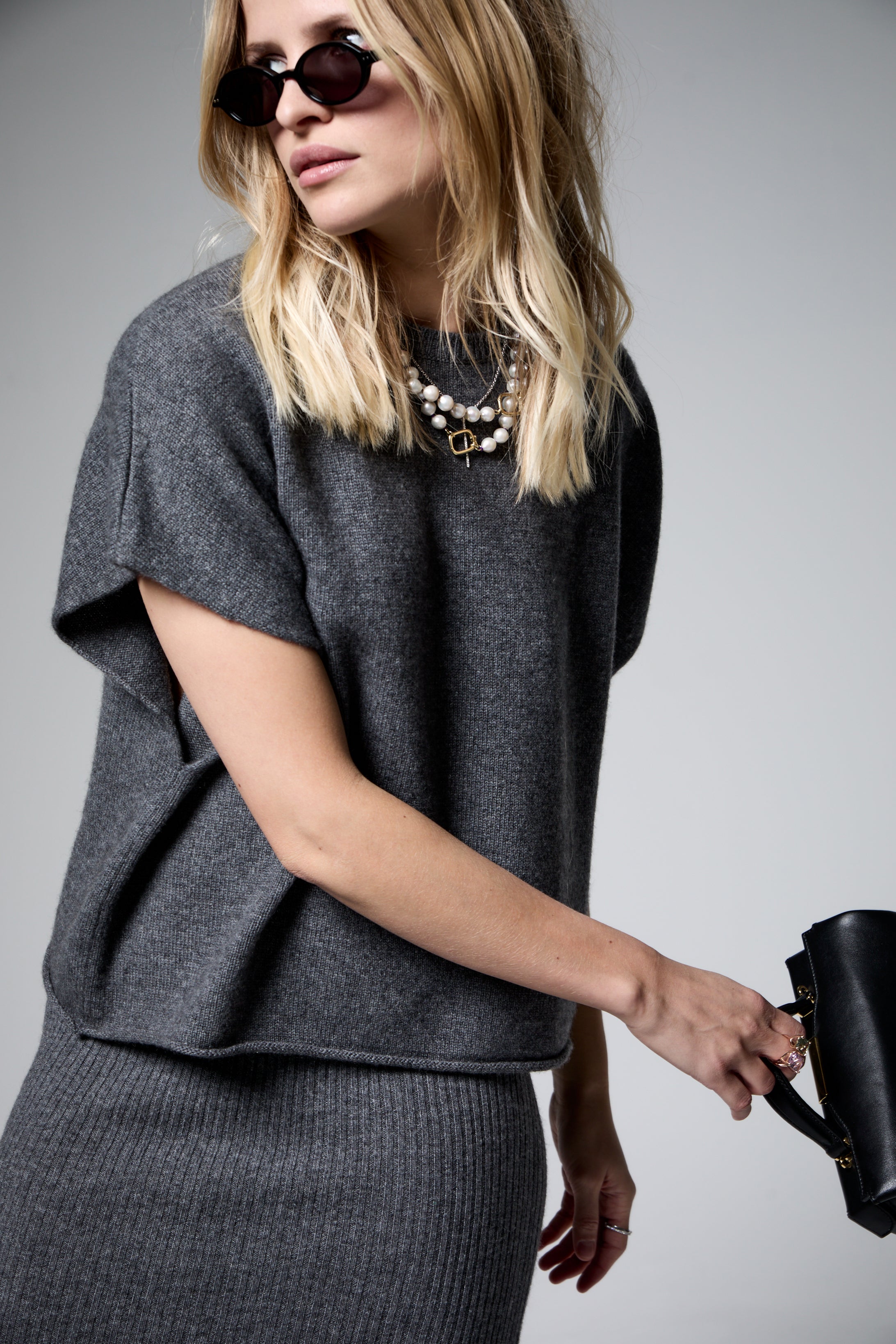 Liya B'x Cashmere Short Sleeve Jumper - SKULPT Dublin
