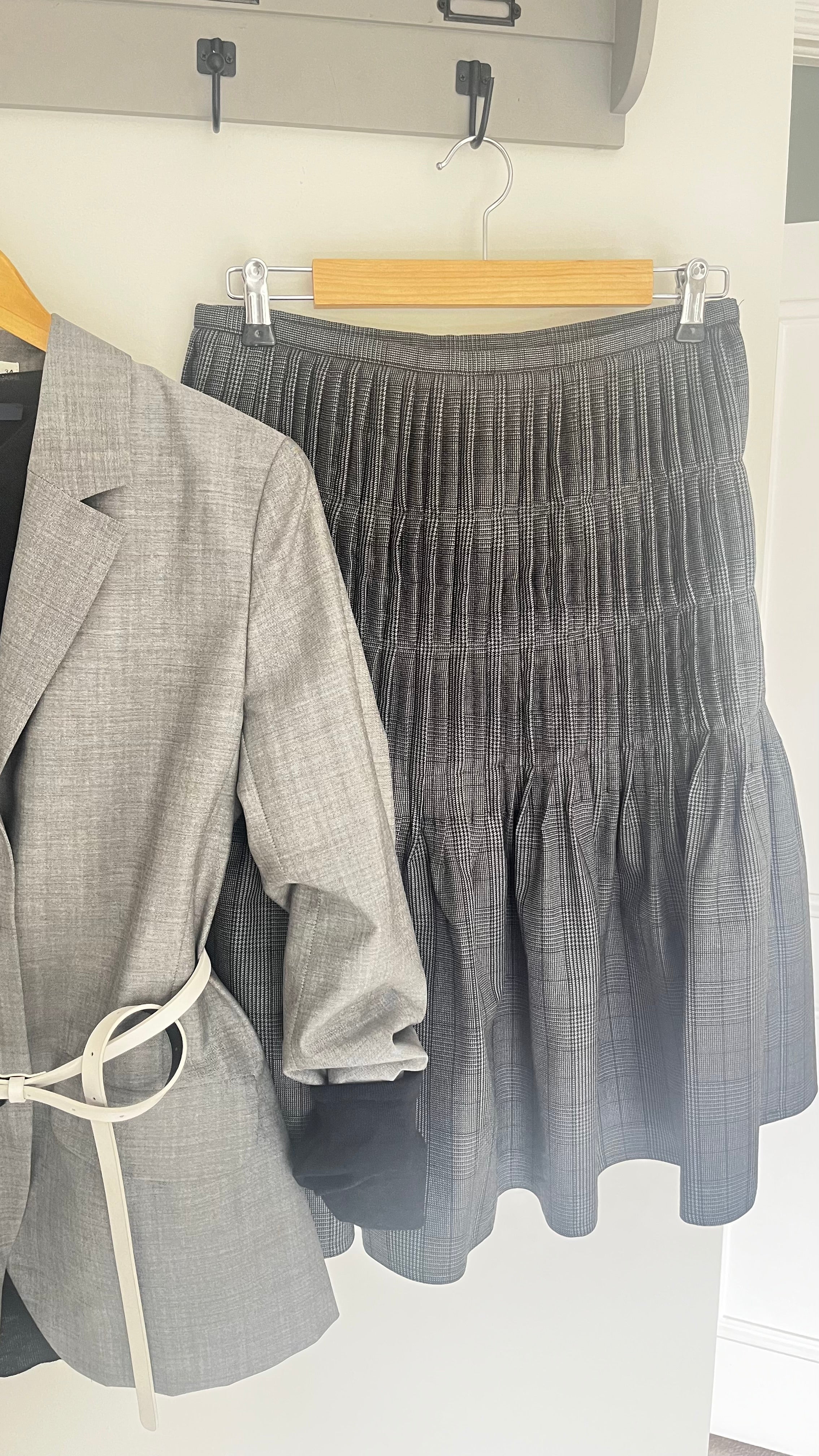 Sofie D'Hoore Wool Skirt in Prince of wales check - SKULPT Dublin