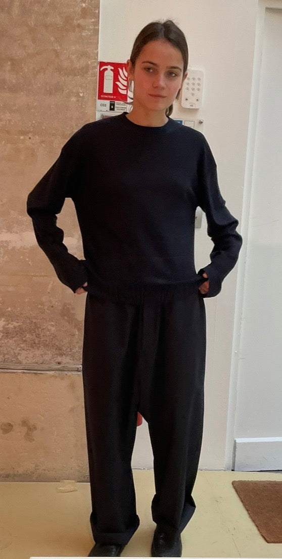 Sofie D'Hoore Crewneck Jumper in Midnight - SKULPT Dublin