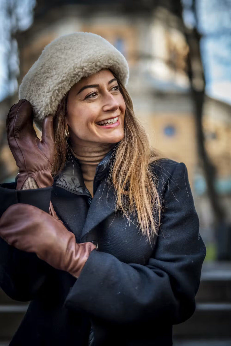 Hestra Leather Mittens with Removal Liner in Chestnut - SKULPT Dublin