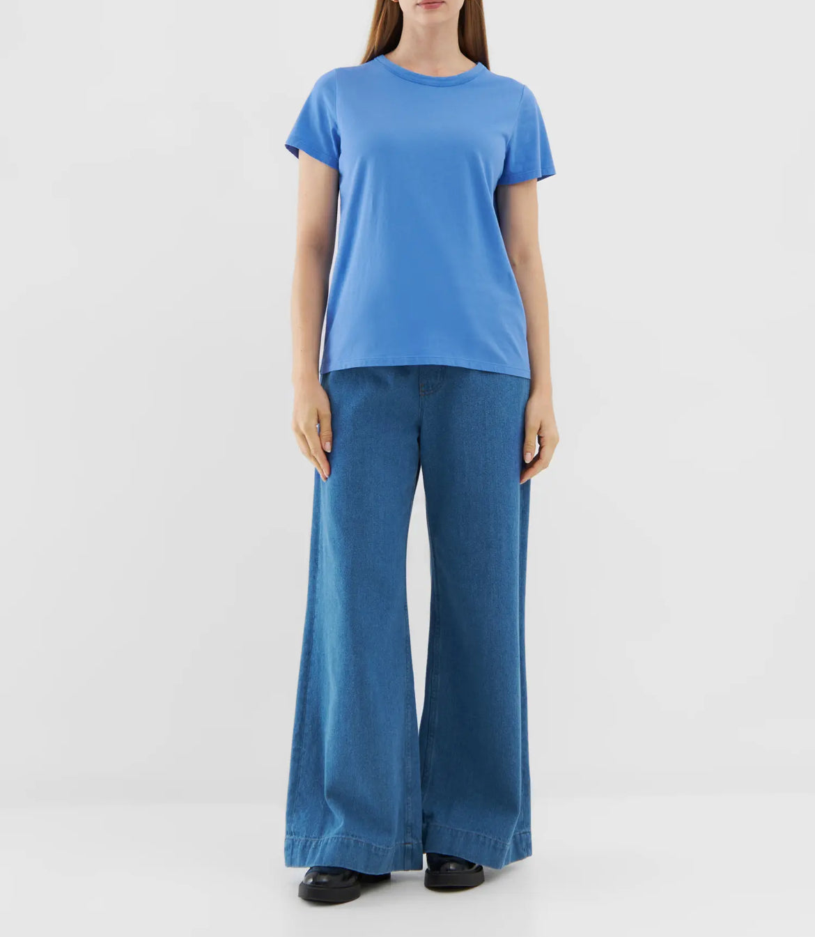 SoS Round Neck Short Sleeve Tee in Blue - SKULPT Dublin