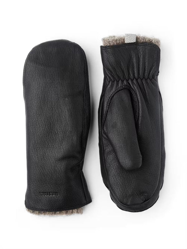 Hestra Leather Mittens with Removal Liner in Black - SKULPT Dublin