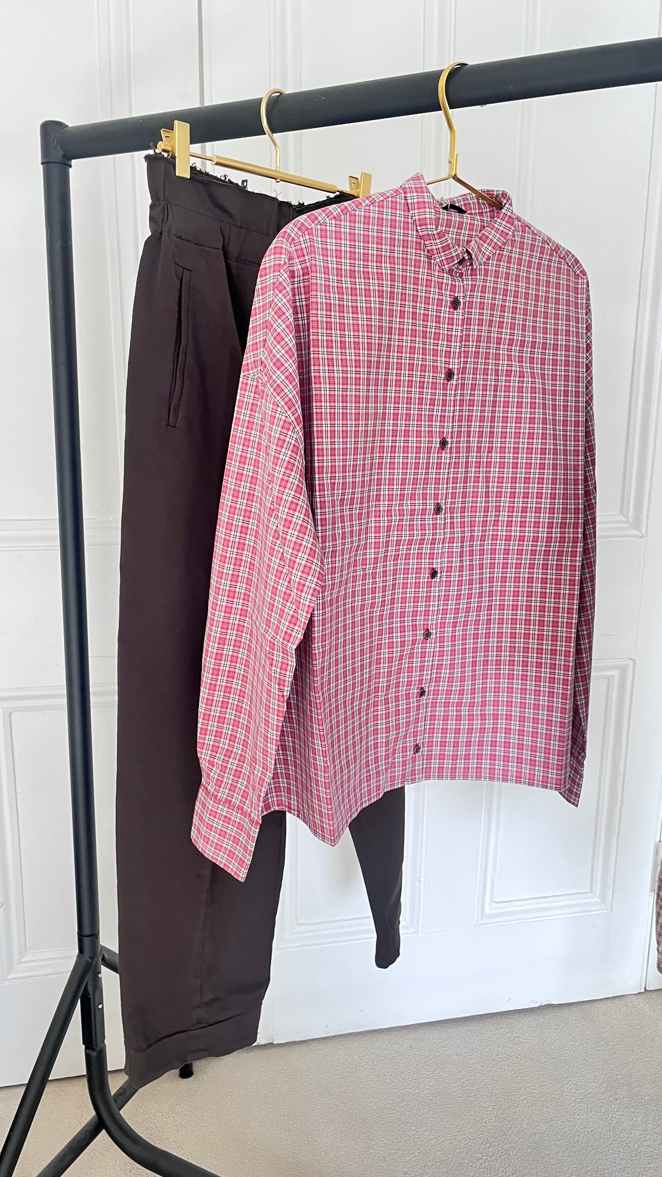 Apuntob Long Sleeve Shirt in Red Tartan - SKULPT Dublin