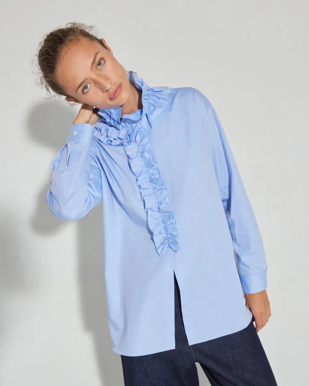 Tot-Hom Ruffled Shirt in Blue