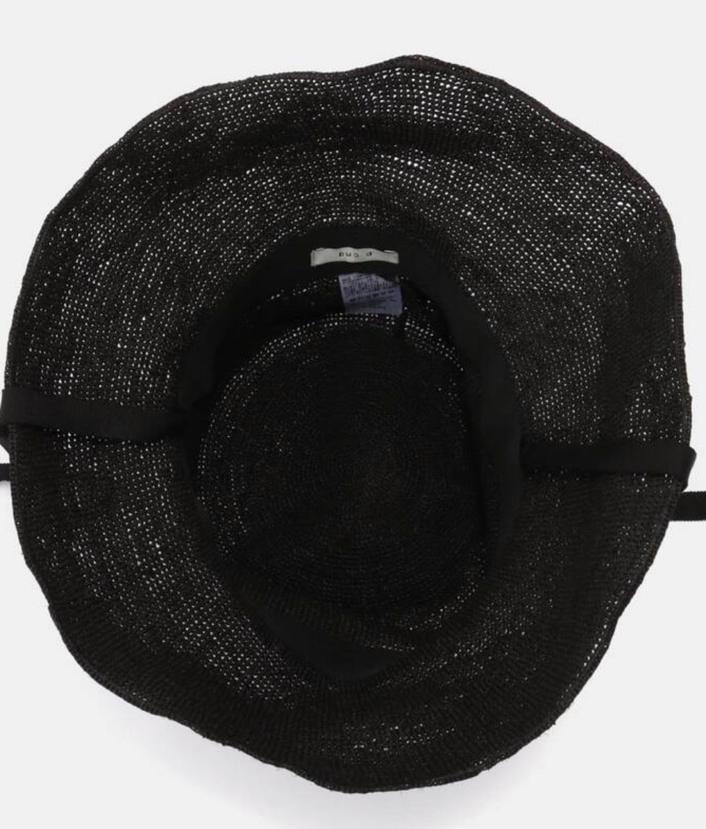 P cnq Japanese Raffia Sun Hat in Black - SKULPT Dublin