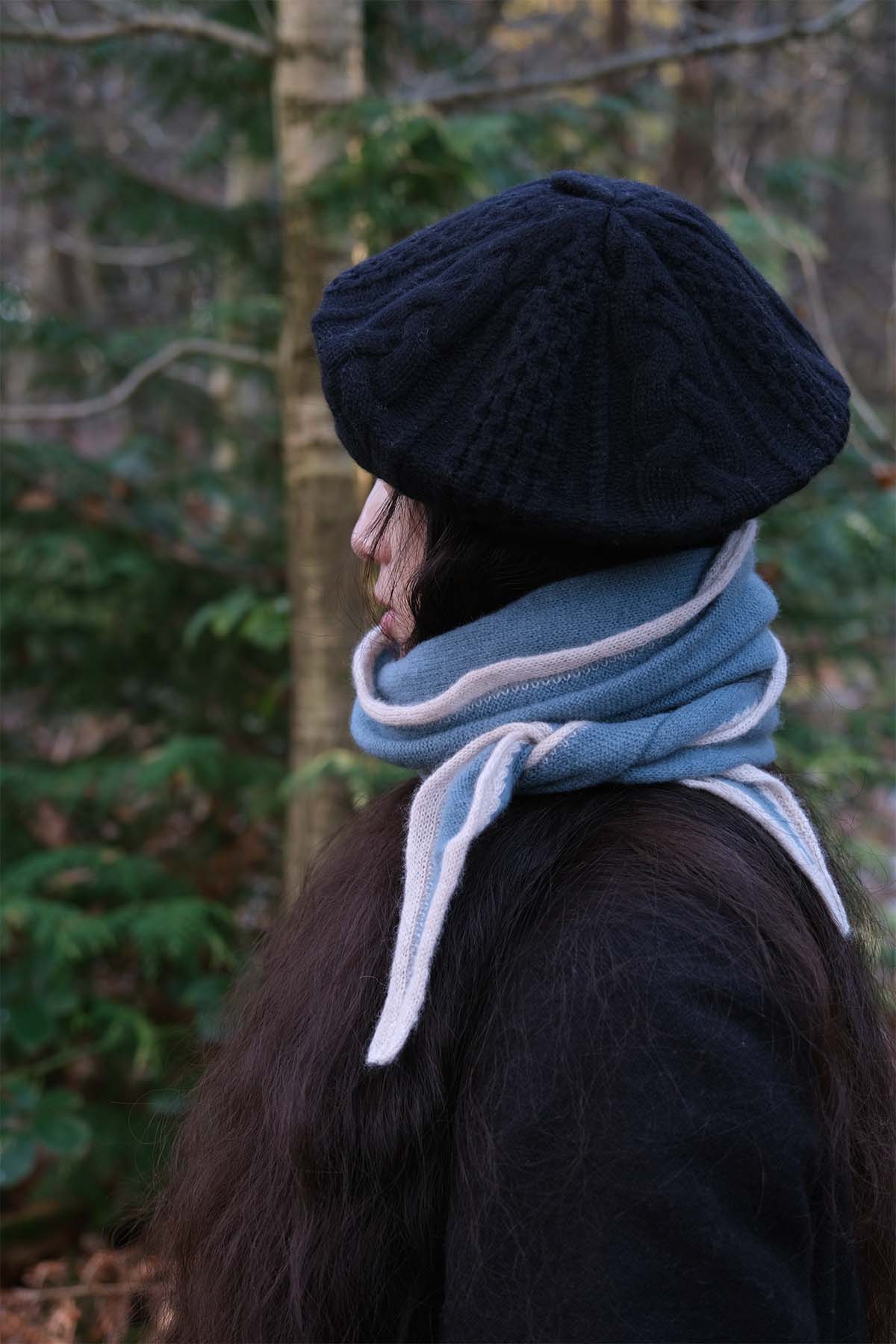 Oats & Rice Scarf in Seagreen and Cream - SKULPT Dublin