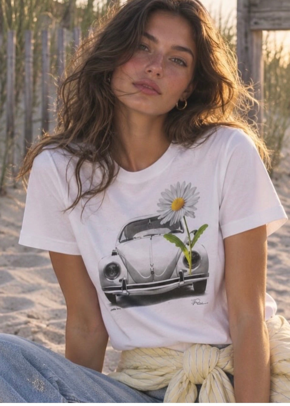 CPress Studio Love Bug Short Sleeve Tee in White - SKULPT Dublin