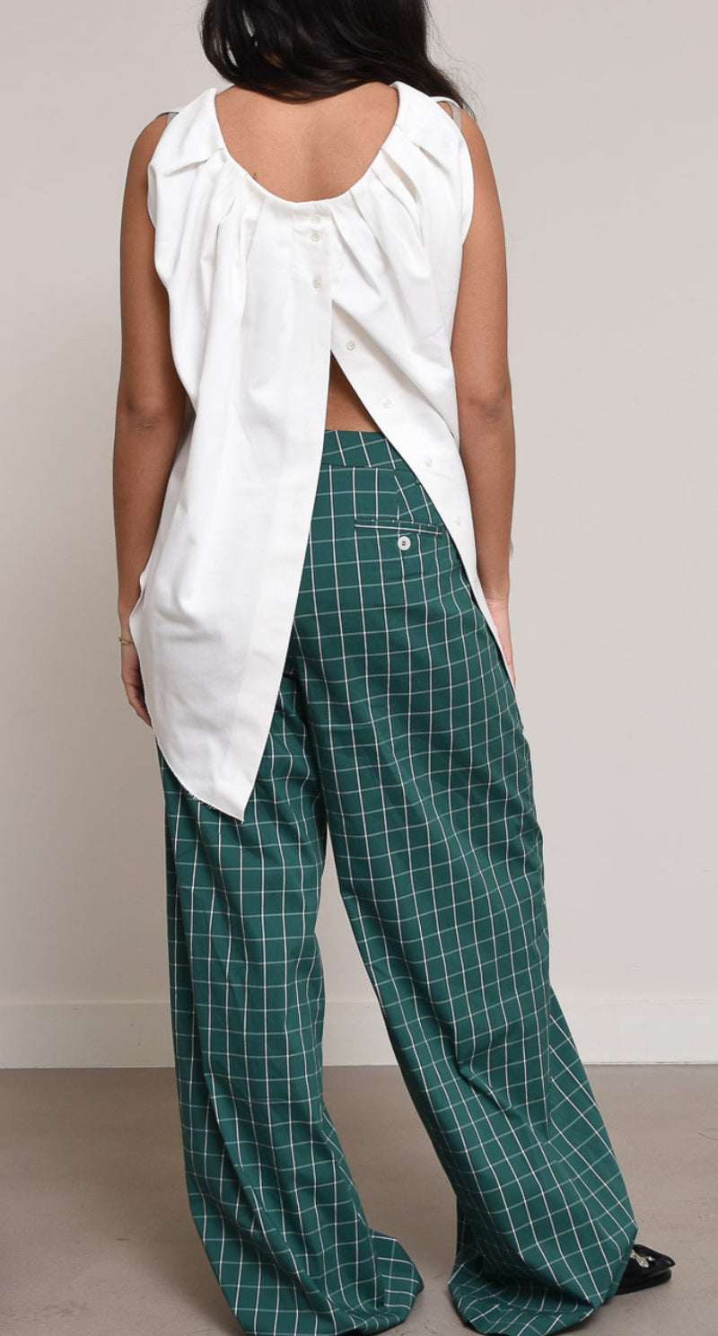 Jejia Trousers in Green Check - SKULPT Dublin