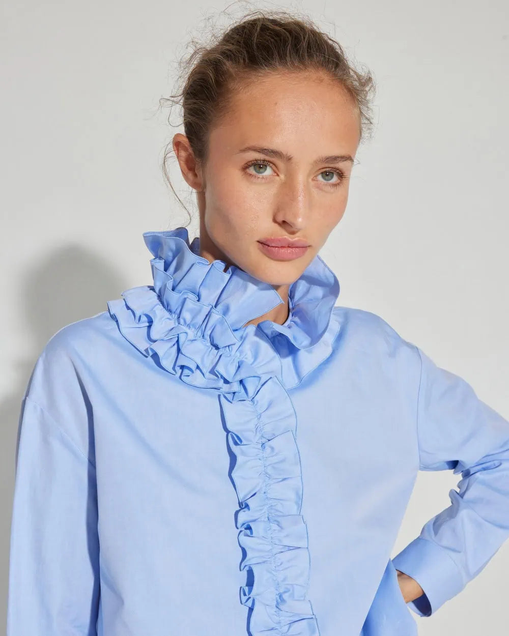 Tot-Hom Ruffled Shirt in Blue
