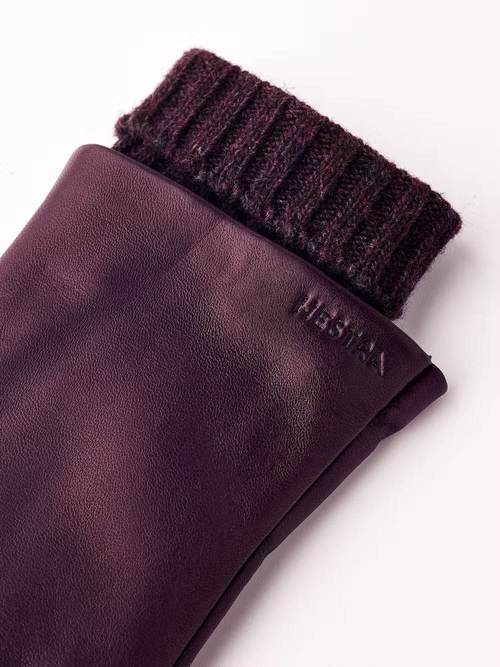 Hestra Leather Gloves with Wool Lining Dark Plum - SKULPT Dublin