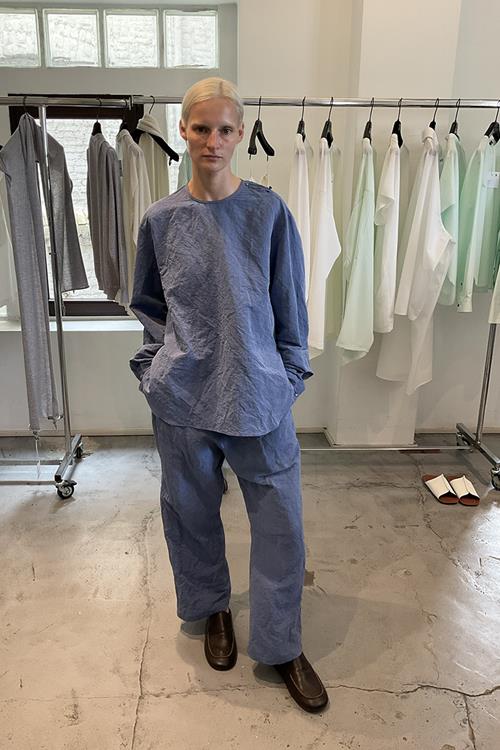 Sofie D'Hoore Long Sleeve Shirt in Blue Jean - SKULPT Dublin