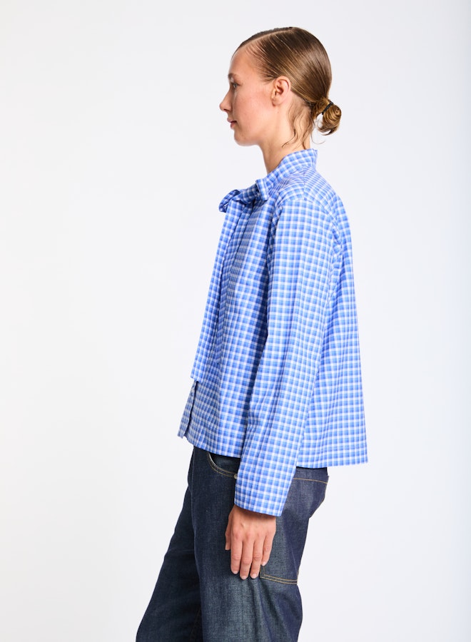 Lis Lareida Dakira Shirt in Blue Check - SKULPT Dublin