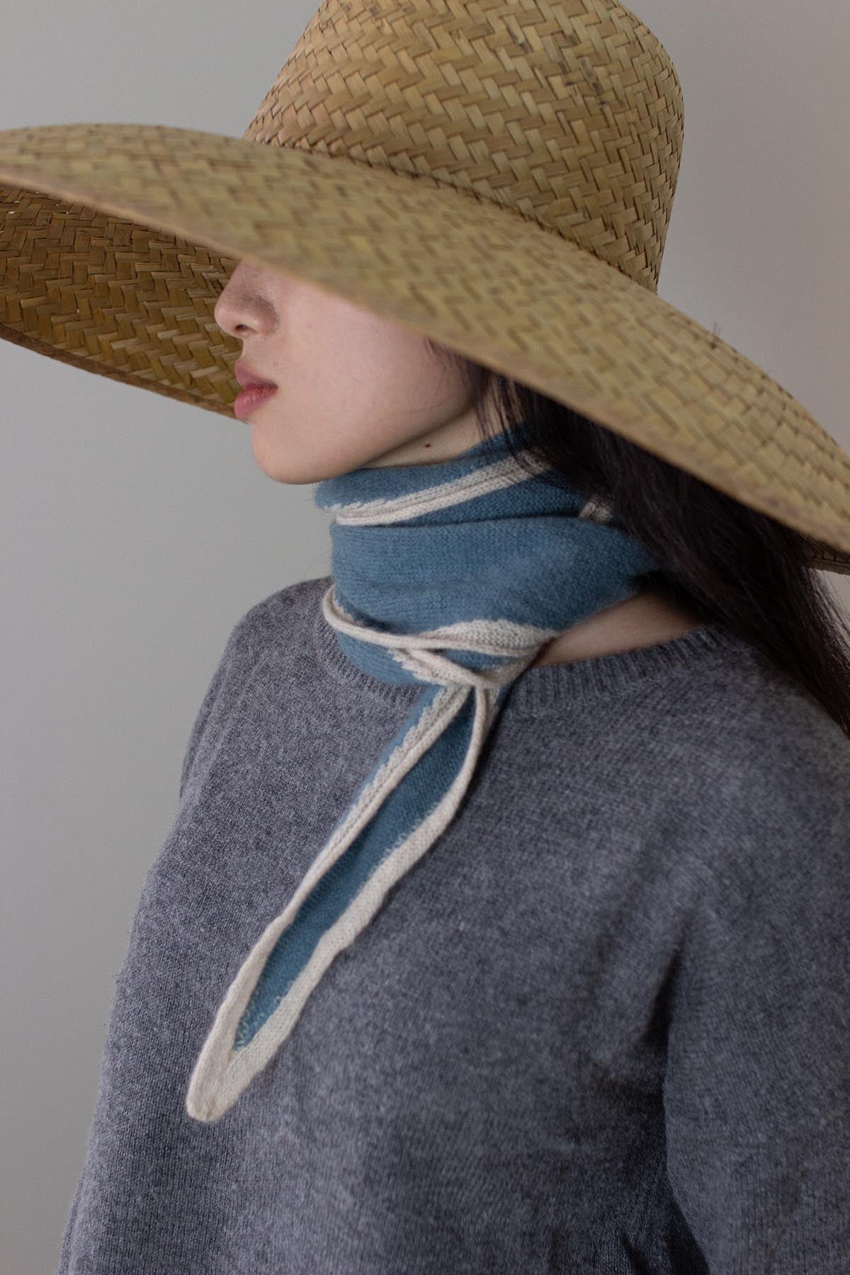 Oats & Rice Scarf in Seagreen and Cream - SKULPT Dublin