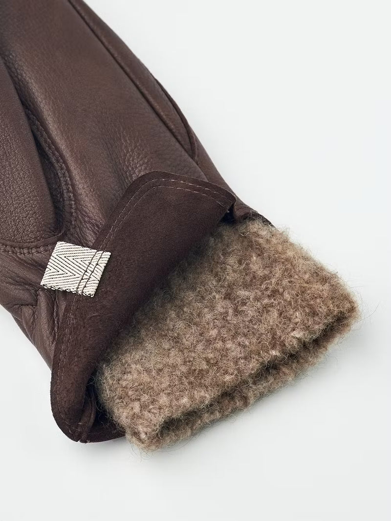 Hestra Leather Mittens with Removal Liner in Chestnut - SKULPT Dublin