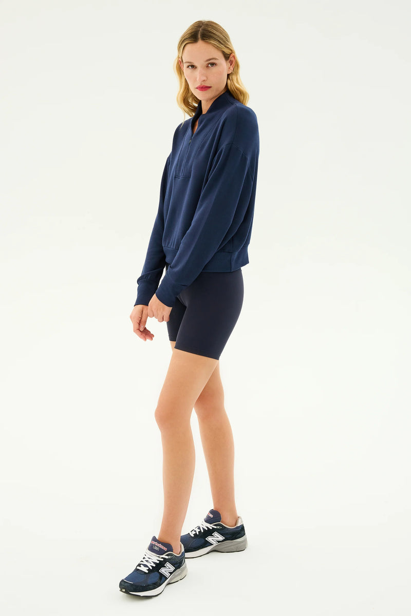 Splits59 Birdie Half Zip Long Sleeve Sweater in Navy - SKULPT Dublin