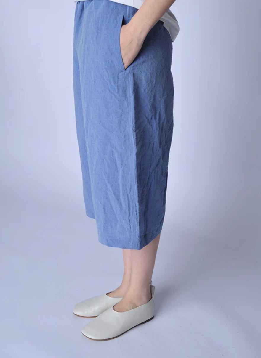 Sofie D'Hoore Short Shorts in Woven Blue Jean - SKULPT Dublin