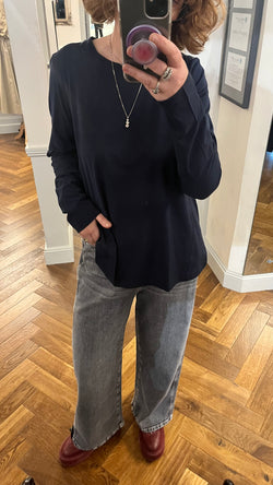 Lis Lareida Temin Long Sleeve Tee in Navy - SKULPT Dublin