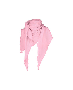 Allude Cashmere Triangle Ruffle Scarf in Pink - SKULPT Dublin