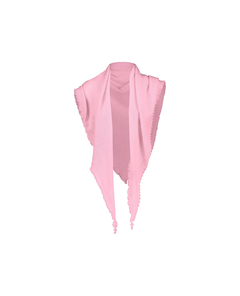 Allude Cashmere Triangle Ruffle Scarf in Pink - SKULPT Dublin