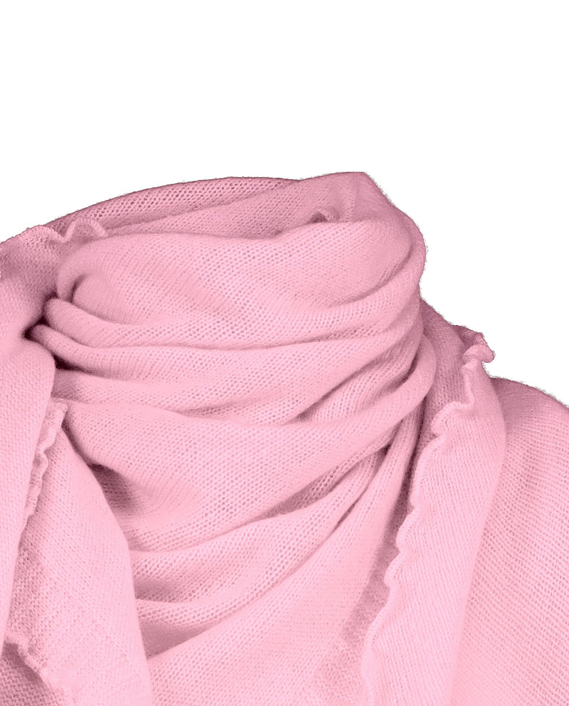 Allude Cashmere Triangle Ruffle Scarf in Pink - SKULPT Dublin