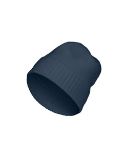 Allude Rib Trimmed Cashmere Beanie in Denim Blue - SKULPT Dublin