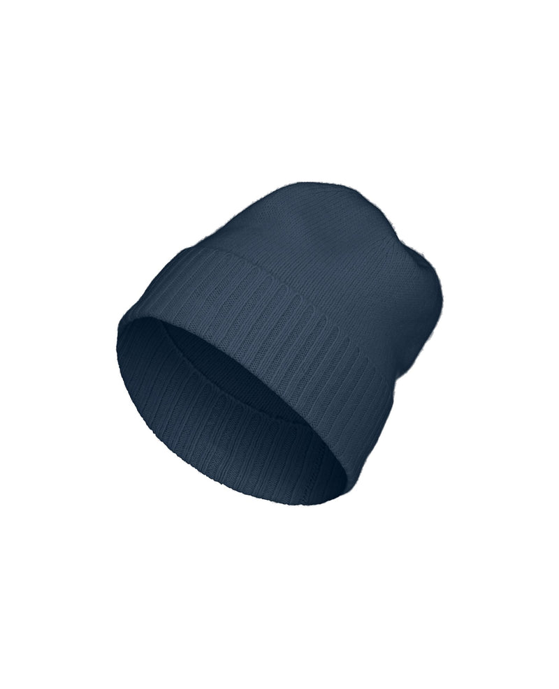 Allude Rib Trimmed Cashmere Beanie in Denim Blue - SKULPT Dublin